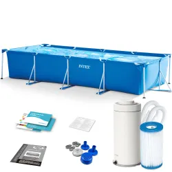 Piscina con Struttura 450 x 220 x 84 cm 10-in-1 Intex 28274, perfetta per il giardino