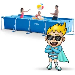 Piscina con Struttura Metallica 450x220x84 cm 16 in 1 Intex 28274 blu