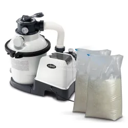 Pompa filtrante sabbia 12000 l/h INTEX 26652 + 50 kg sabbia