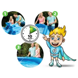 Piscina gonfiabile da giardino 305 x 61 cm in materiale resistente, antiurto