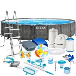 Piscina da giardino con telaio 549 x 122 cm in materiale PVC resistente