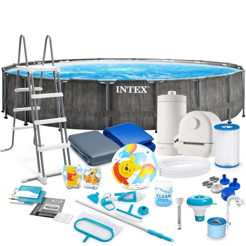 Piscina da giardino con telaio 549 x 122 cm in materiale PVC resistente
