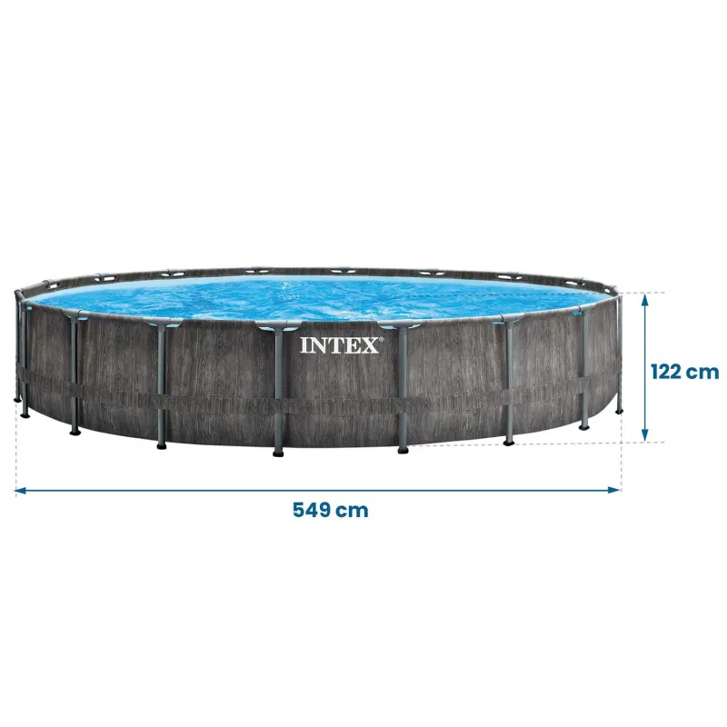 Piscina da giardino 549 x 122 cm con accessori per il relax