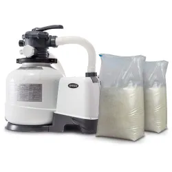 INTEX 26648 Pompa Filtro Sabbia 10500 l/h + 50 kg Sabbia