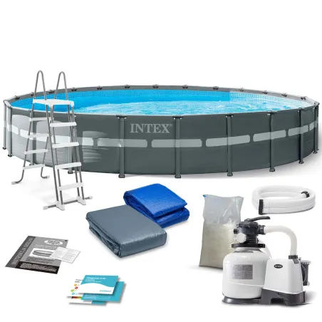 Piscina da giardino 732 x 132 cm 12in1 con struttura resistente