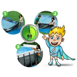 Ideale per il giardino, piscina da giardino con struttura 732 x 366 x 132 cm, perfetta per bambini e adulti