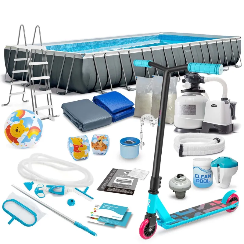 Piscina da giardino 975 x 488 x 132 cm, perfetta per il divertimento all'aperto, INTEX 26374