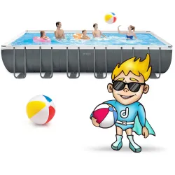Piscina da giardino blu 732 x 366 x 132 cm per il divertimento estivo