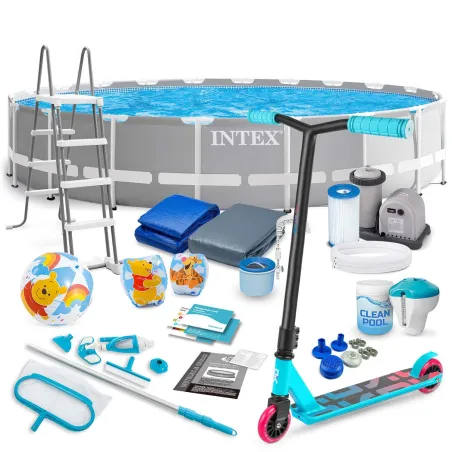 Piscina da giardino 610 x 132 cm set 21in1 INTEX 26756 con monopattino gratuito