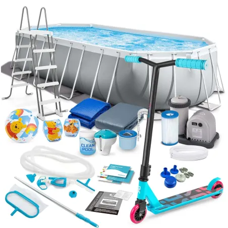 Piscina da giardino 610 x 305 x 122 cm, set 21in1 INTEX 26798 con monopattino GRATIS