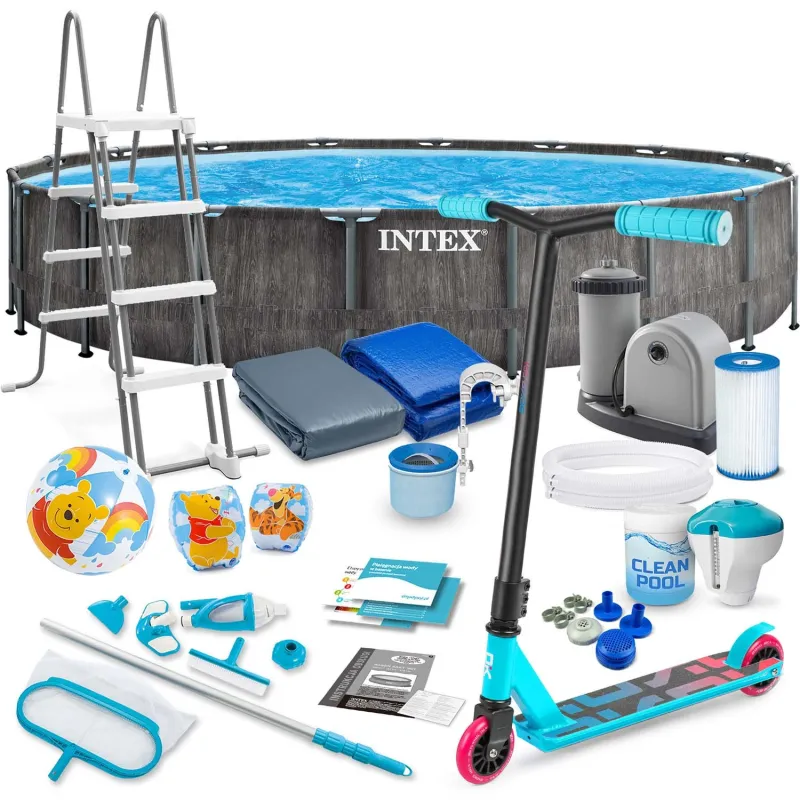 Piscina da giardino strutturata 549 x 122 cm con 21 accessori, perfetta per l'esterno