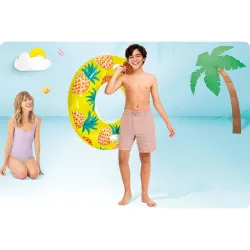 Ciambella da nuoto colorata a forma di ananas 107 cm, ottima per divertirsi in acqua
