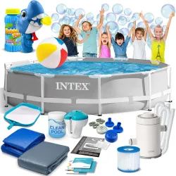 Piscina da giardino con struttura 305 x 76 cm 15in1 INTEX 26702 + macchina per bolle GRATIS