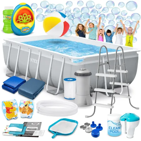 Piscina da giardino con struttura 300 x 175 x 80 cm, perfetta per divertimento estivo all'aperto