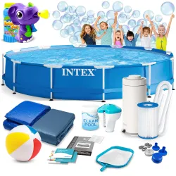 Piscina giardino frame 366x76 cm 16in1 INTEX 28212 + macchina bolle GRATIS