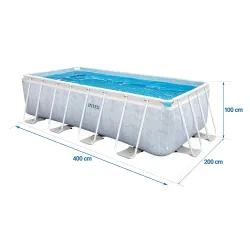 Piscina con struttura 400 x 200 x 100 cm, ottima per il relax in giardino