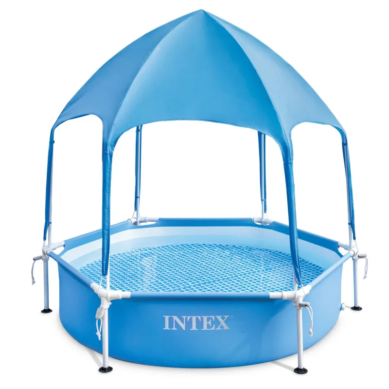 Piscina con struttura per bambini con tenda 183 x 38 cm, materiale PVC resistente