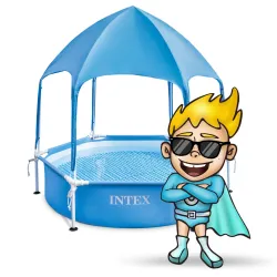 Piscina con struttura per bambini, facile da montare, perfetta per il giardino