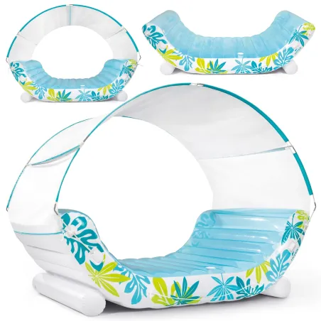 Isola gonfiabile 224 x 150 cm in materiale resistente per giochi in acqua