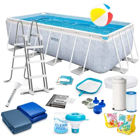 Piscina con struttura 400 x 200 x 100 cm set 18in1 per esterni