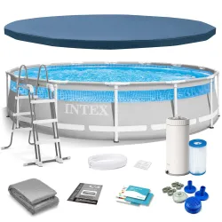 Piscina da giardino 427 x 107 cm 12-in-1, perfetta per il relax