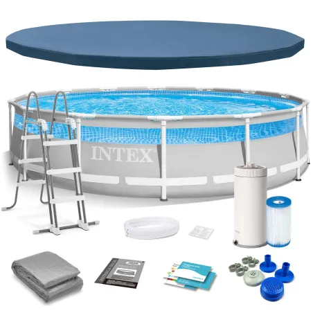 Piscina da giardino 427 x 107 cm 12-in-1, perfetta per il relax