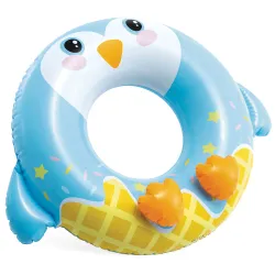 Ciambella da nuoto colorata a forma di pinguino 81 cm, ideale per la spiaggia