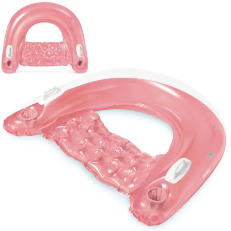 Poltrona da nuoto rosa 147 x 99 cm con maniglie, giochi acquatici