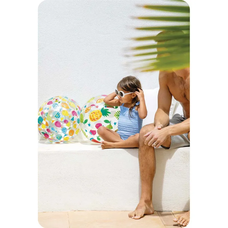 Palla da spiaggia gonfiabile colorata con pesci, 51 cm, perfetta per la spiaggia