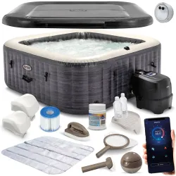Vasca idromassaggio gonfiabile 4 persone INTEX 28450 + generatore di cloro
