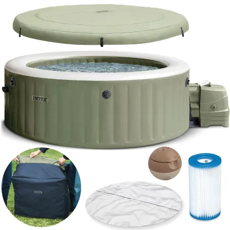 SPA gonfiabile con idromassaggio per 4 persone, perfetto per il relax in giardino