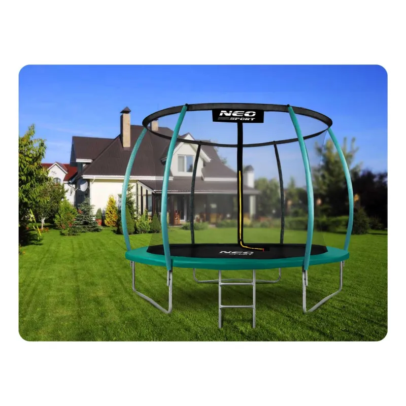 Trampolino da giardino 10ft verde, un'aggiunta elegante al tuo giardino, sicuro per i bambini
