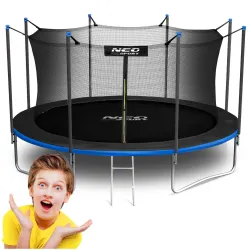 Trampolino da Giardino 15ft/465cm con Rete di Sicurezza Interna e Scala Neo-Sport