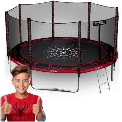 Neo-Sport Trampolino da Giardino 12ft/374cm con Rete Esterna e Scala