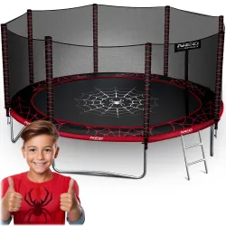 Neo-Sport Trampolino da Giardino 14ft/435cm con Rete Esterna e Scala