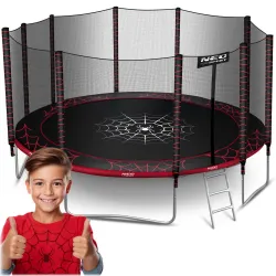 Neo-Sport Trampolino da Giardino 15ft/465cm con Rete Esterna e Scala