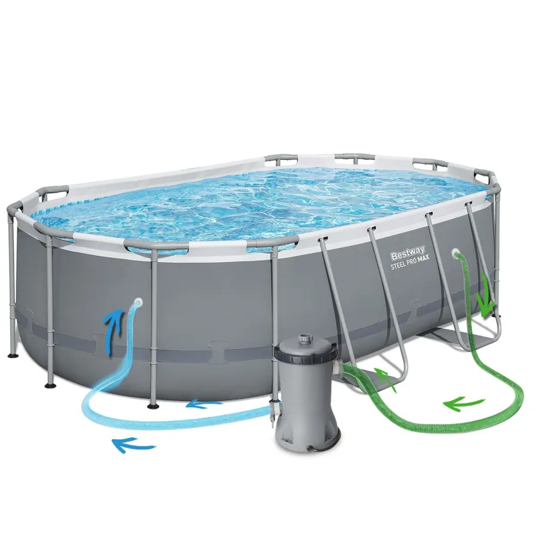 Piscina con struttura 427 x 250 x 100 cm, materiali resistenti per il giardino