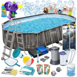 Piscina da giardino con telaio 610 x 366 x 122 cm 18in1 Bestway 5611R