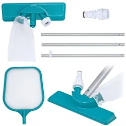 Bestway 58013 Kit Pulizia Piscina Asta 167cm + Aspirapolvere + Rete