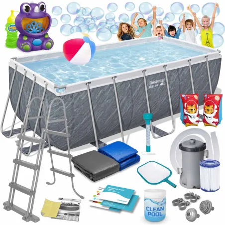 Piscina da giardino 412 x 201 x 122 cm, perfetta per il divertimento all'aperto, 17in1 Bestway 56722