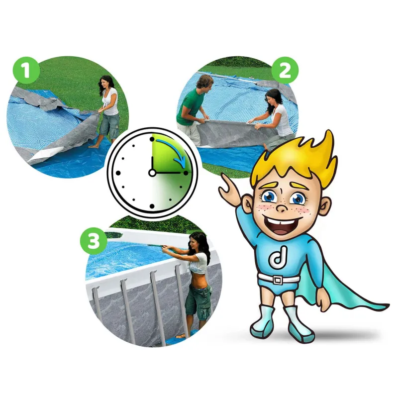 Piscina con telaio, perfetta per rilassarsi in giardino nelle giornate calde