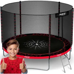 Trampolino da giardino 6ft/183cm con rete esterna e scala Neo-Sport
