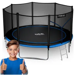 Neo-Sport Trampolino da Giardino 12ft/374cm con Rete Esterna e Scala