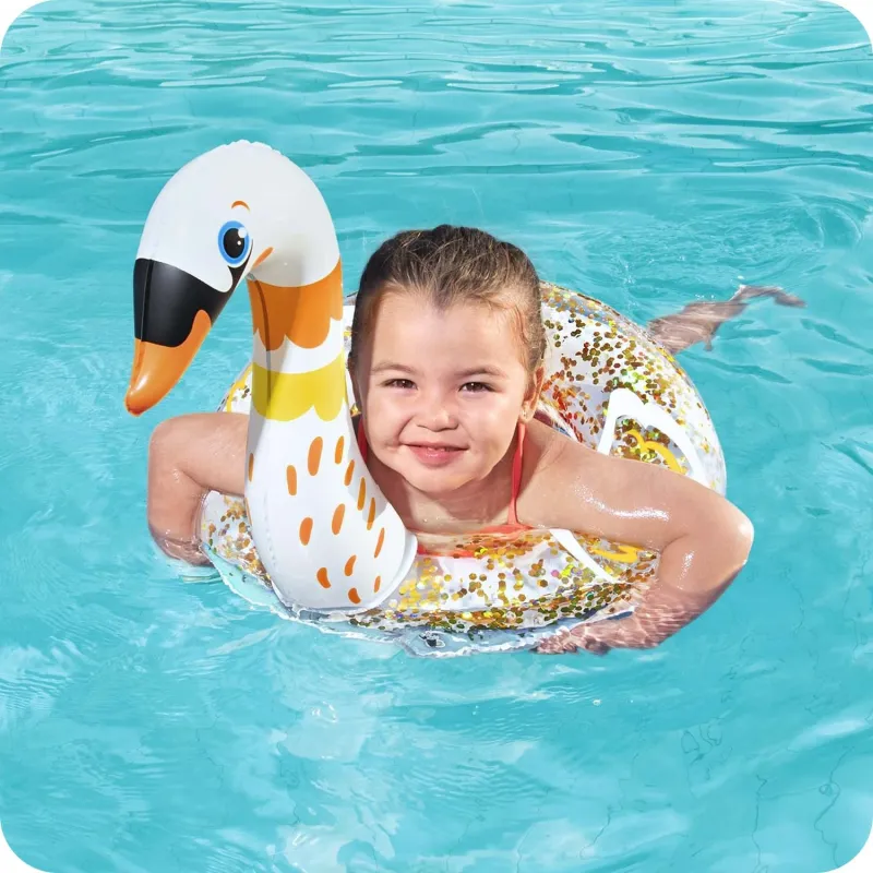 Ciambella da nuoto Bestway 36306, design a forma di cigno, perfetta per il gioco in acqua
