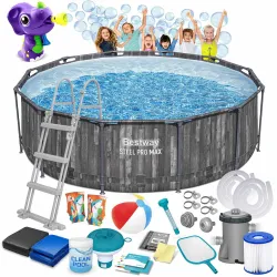 Piscina con telaio 366 x 100 cm e macchina per bolle, perfetta per il giardino