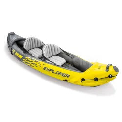 Kayak gonfiabile blu, comodo e stabile da usare