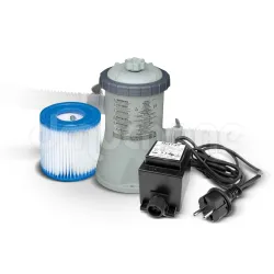 Pompa filtrante per piscine + trasformatore 12V 1250 l/h INTEX 28602GS