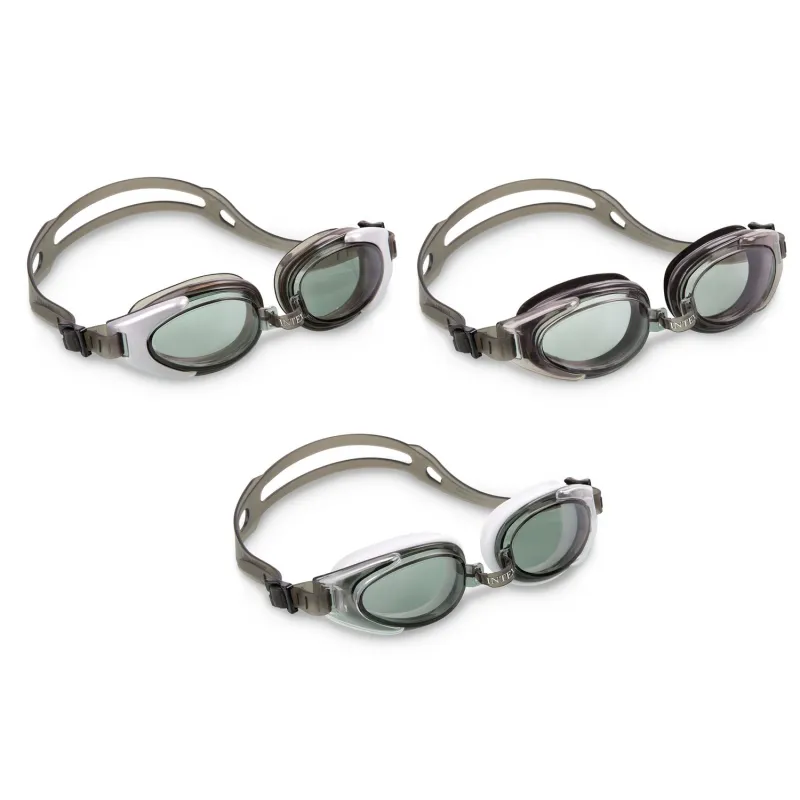 Occhiali da nuoto grigi INTEX 55685, perfetti per attività in piscina