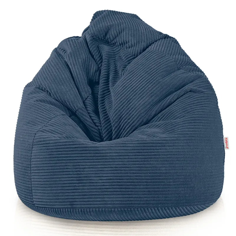 Grande pouf sacco in velluto a coste per teenager e adulti