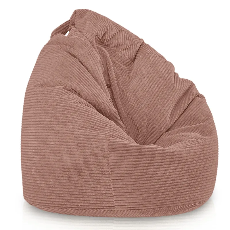 Grande pouf sacco in velluto a coste per teenager e adulti
